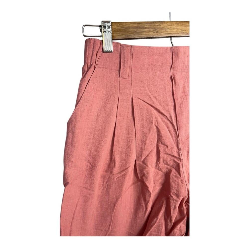 Halara High Waisted Wide Leg Casual Linen-Feel Bermuda Shorts in Rosette XS NWT - Picture 7 of 9